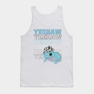 Yeehaw Blue Frog Wearing Cowboy Hat Tank Top